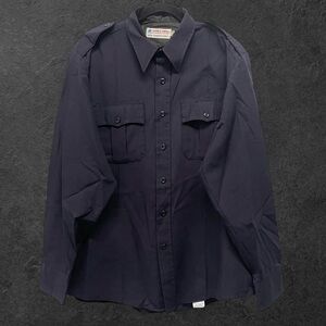 Vintage 1980s-1990s Horace Small Apparel Wool Navy Blue Police/Security Shirt